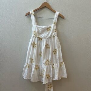 Urban Outfitters Embroidered Tie Back Frock Dress